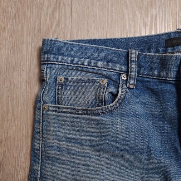 Uniqlo Selvedge Jeans Mens 33x34(35x34) Blue Light Wash Kaihara Slim Straight - Picture 2 of 14